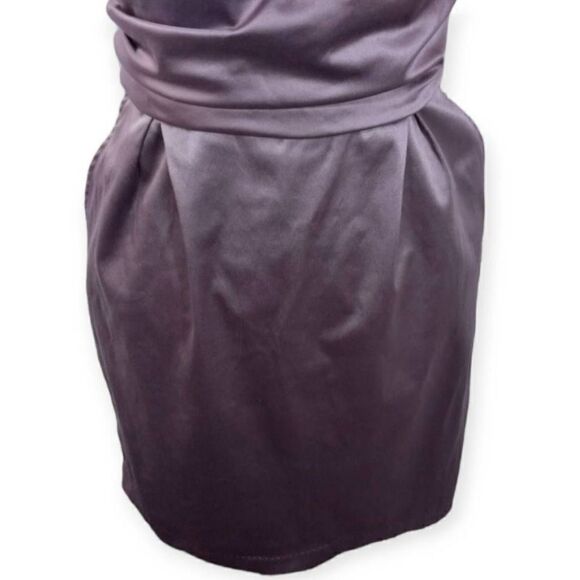 POMPOUS GIRLY PURPLE/GRAY STRAPLESS SATIN DRESS SZ.11 EUC. - Picture 3 of 7